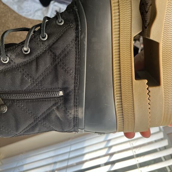 Sperry Saltwater Womens Size 9W Black Waterproof Quilted Duck Boots Shoes - Picture 15 of 16